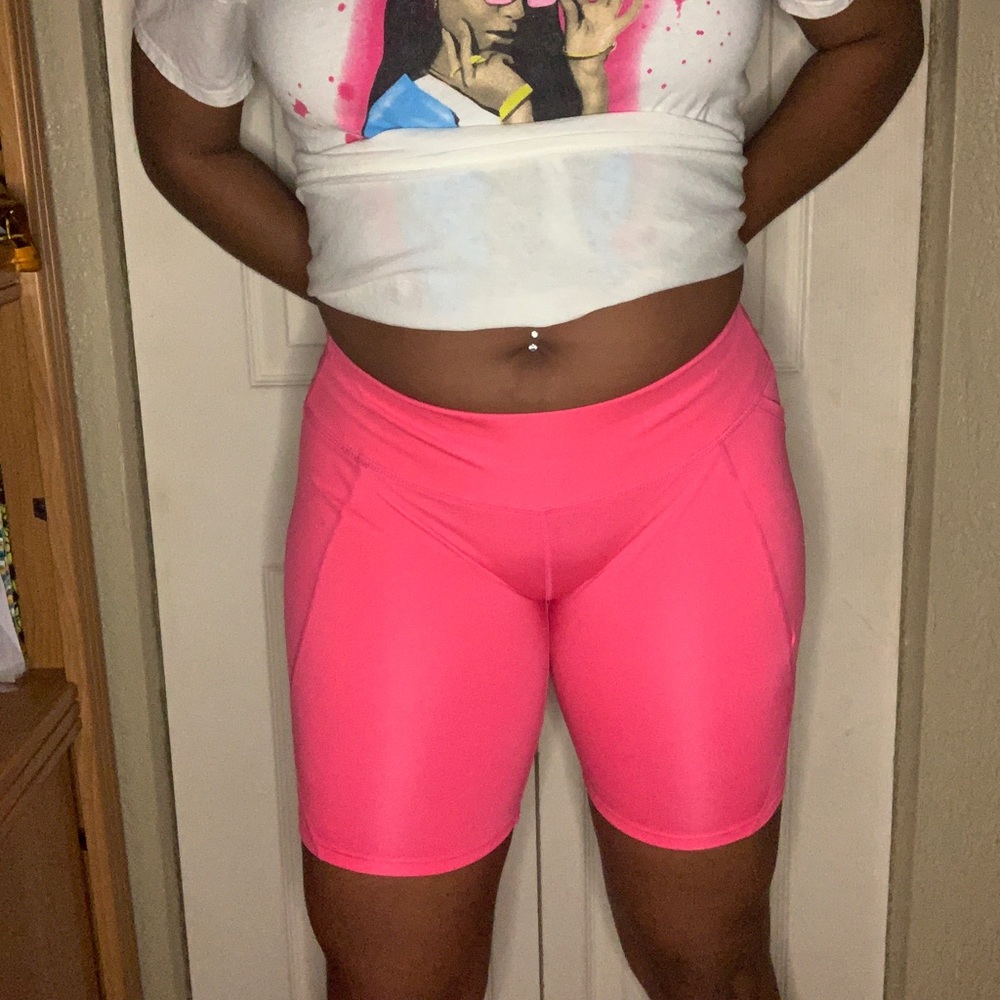 Pink PrettyLittleThing Mid-Thigh Spandex Shorts
